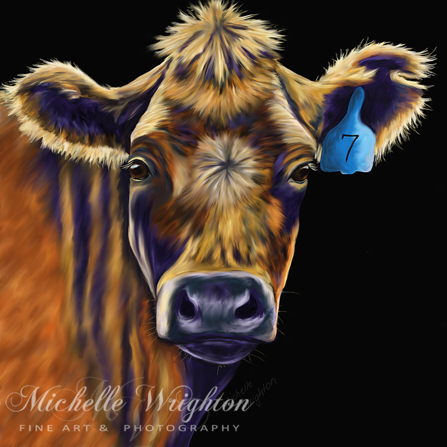 Cow Art - Lucky Number Seven