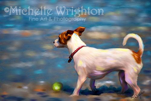 Jack Russell Terrier at the Beach Painting