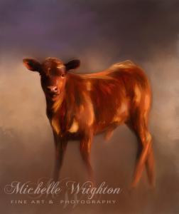 Red Calf on a Misty Morning